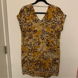 Monk & Lou one piece dress / tunic in mustard yellow floral